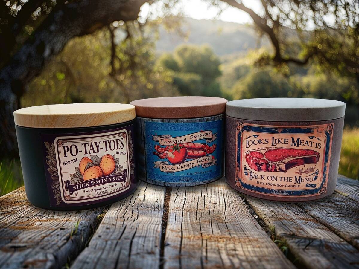 Lord of the Rings Fantasy Inspired Wood Wick Tin Candles